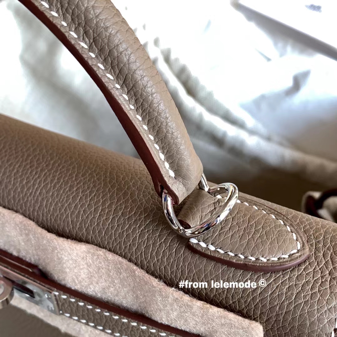 Hermès（爱马仕）Kelly 凯莉包 25cm 原厂togo皮 大象灰 银扣 全手缝