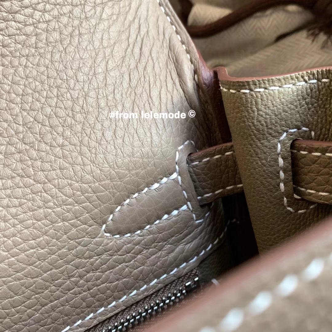 Hermès（爱马仕）Kelly 凯莉包 25cm 原厂togo皮 大象灰 银扣 全手缝