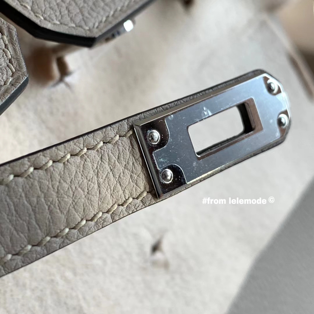 Hermès（爱马仕）铂金包 Bk 25cm 斑鸠灰 CK81 原厂togo皮 银扣 全手缝