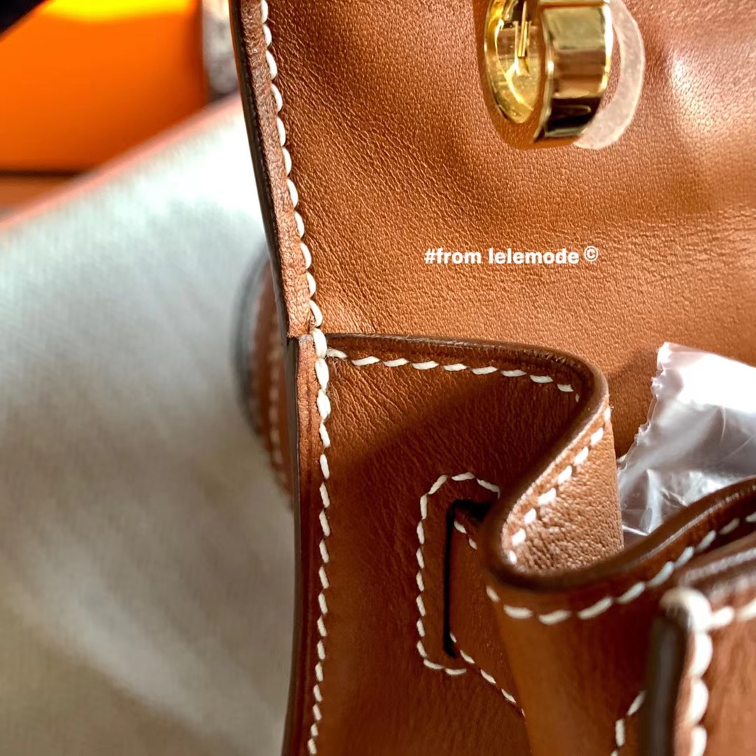 Hermès（爱马仕）Kelly 凯莉包 28cm Barenia natural 马鞍皮 34 Fauve 棕色