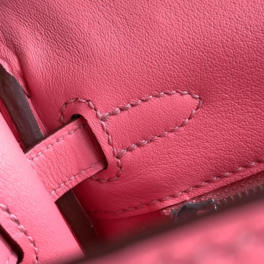 Hermès（爱马仕）KELLY 凯莉包 新色K4 夏日玫瑰粉 原厂Swift皮 银扣 25cm 全手缝