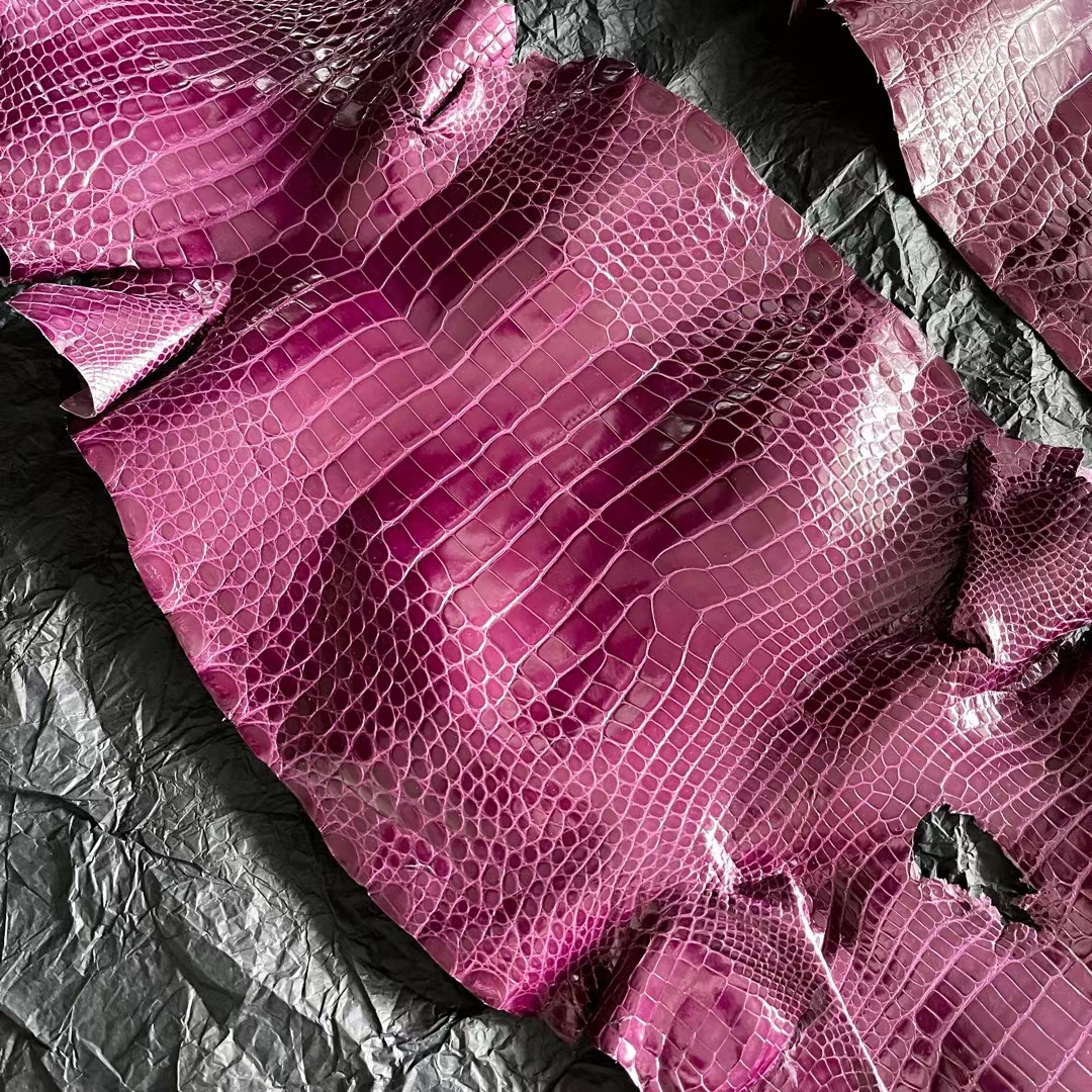 Hermès（爱马仕）最新 皮料 Leather 原厂HCP 美洲鳄鱼皮 葡萄紫
